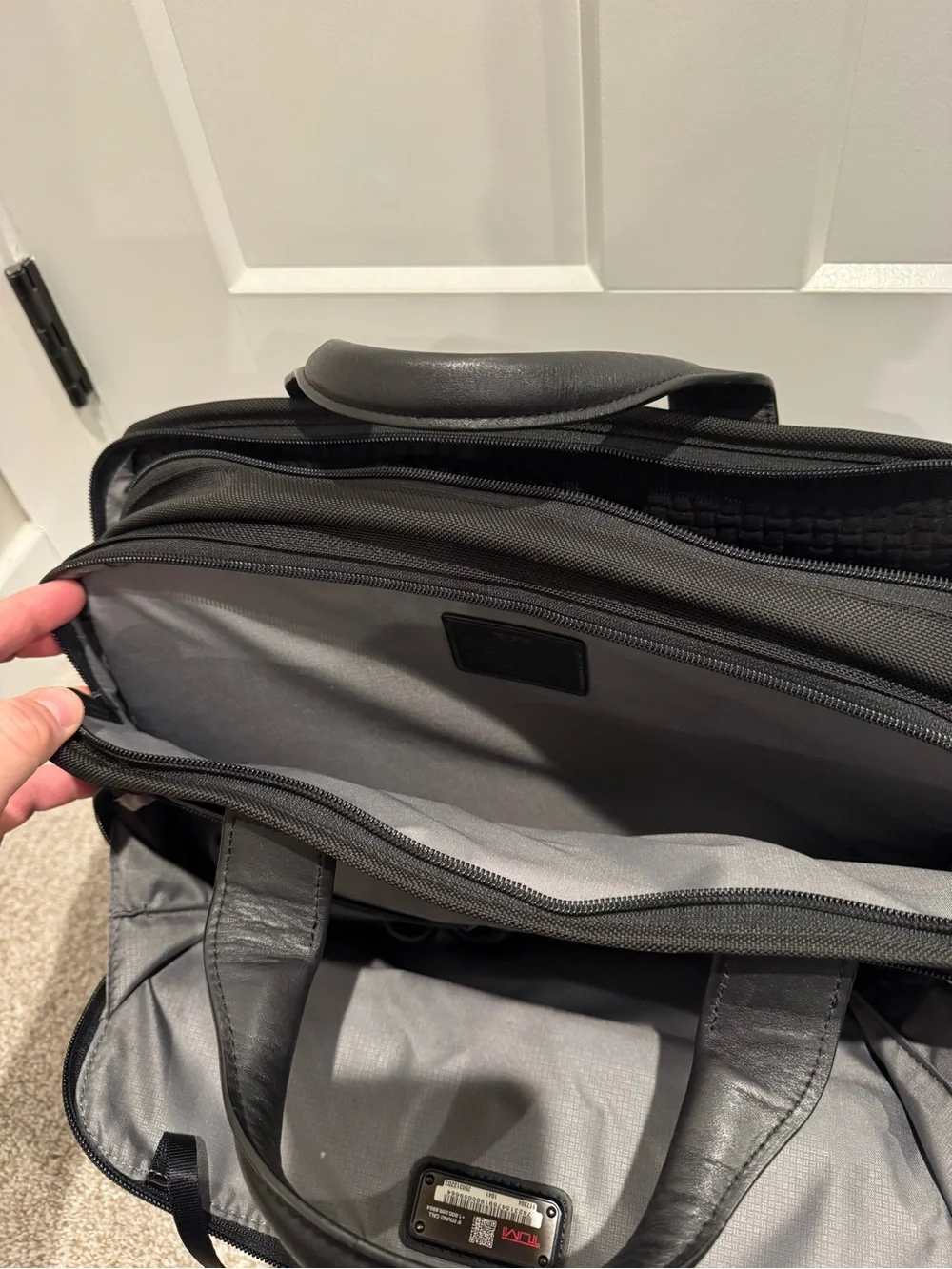 Tumi Black Laptop Briefcase with Removable Shoulder Strap